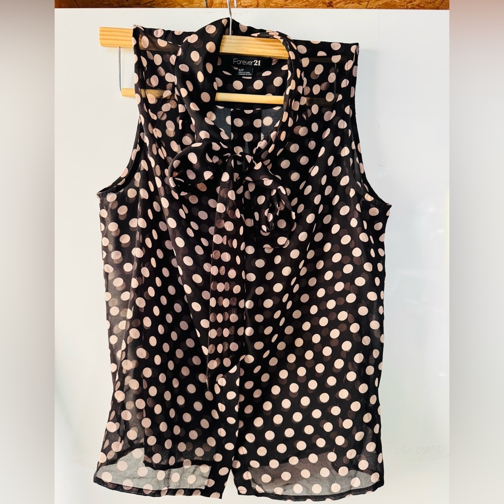 Forever 21 Black and White Polka Dot Top